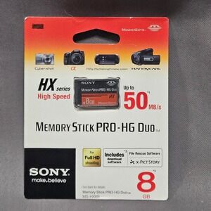 Sony 8GB Memory Stick PRO-HG Duo HX MS-HX8B High Speed 50MB/s NEW